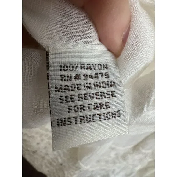 Magic Ivory Crochet Lace Tiered Boho Maxi Skirt M Whimsical Gypsy Fairy Cottage - Picture 7 of 8